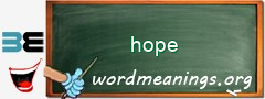 WordMeaning blackboard for hope